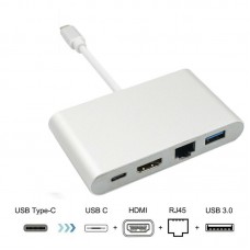 Type-C To USB 3.0+HDMI+RJ45 Gigabit LAN Ethernet+PD Hub Multiport Adapter